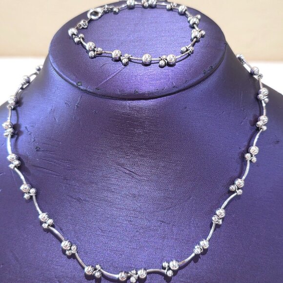 PLAYFUL Silver Link Ball Beaded Necklace and Bracelet Set from Premier Designs - Picture 9 of 12